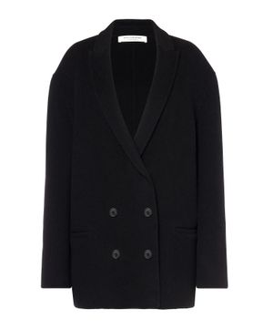 Oversized button fastening wool jacket