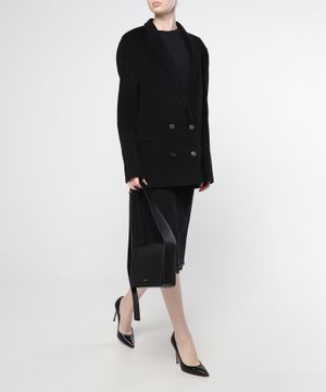 Oversized button fastening wool jacket