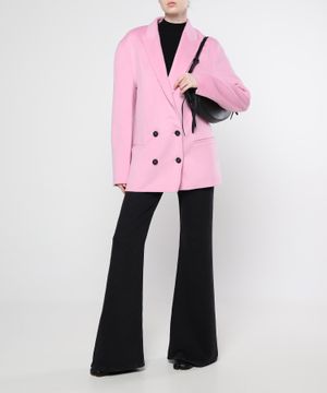 Oversized button fastening wool jacket