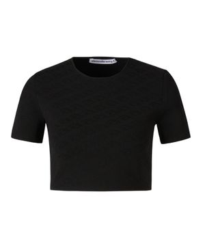 Round neck cropped T-shirt