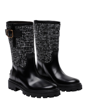 Tweed-trimmed boots