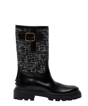 Tweed-trimmed boots