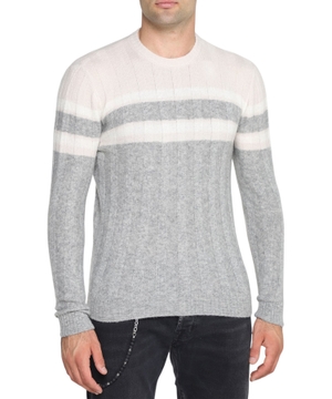 High neck stripe design jumper