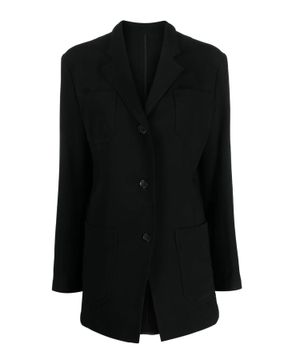 Front button fastening V-neck blazer