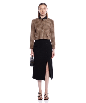 Tweed midi skirt