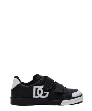 Logo detail leather sneakers