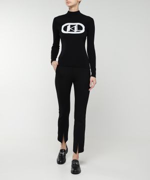 Long sleeve sweater with logo print