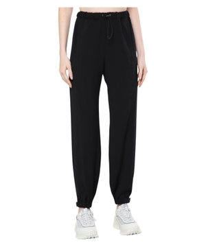 Straight fit pants with drawstring waist