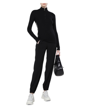 Straight fit pants with drawstring waist