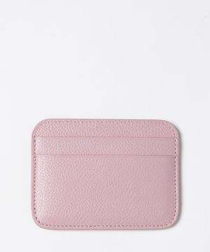 Leather card holder with logo lettering