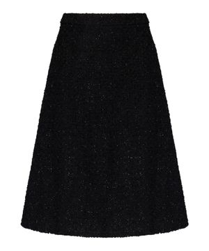 A-line high-waist tweed skirt