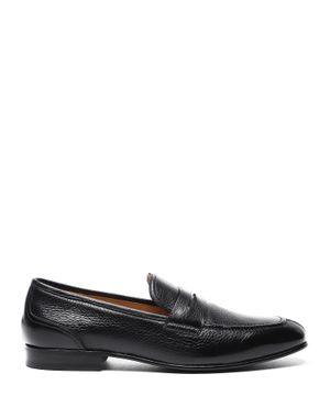 Upper strap leather loafers