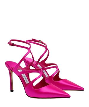 Azia strap details satin pumps