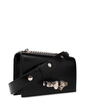 Jewelled leather shoulder bag