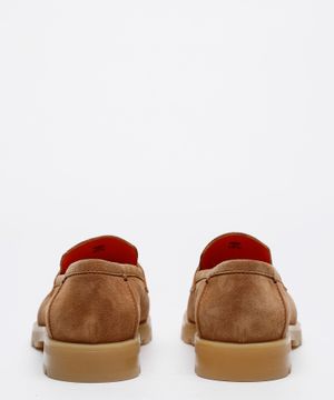 Strap upper detail leather loafers