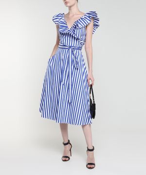 Striped dress with belted waist