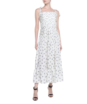 Floral print sleeveless midi drees
