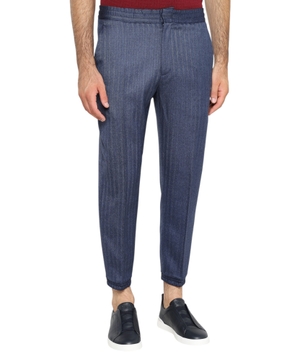 Straight fit wool trousers
