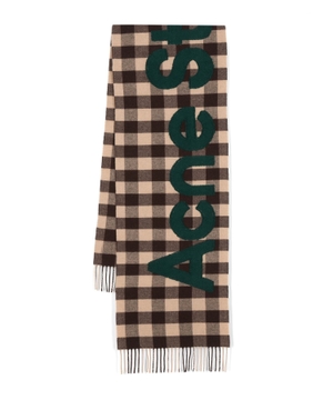 Checkered wool scarf