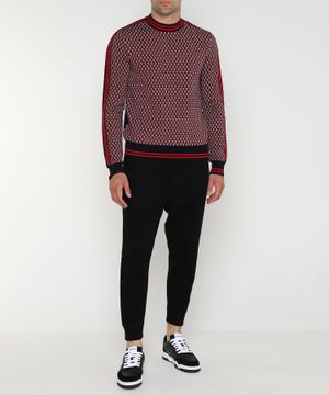 Monogram check-pattern jumper