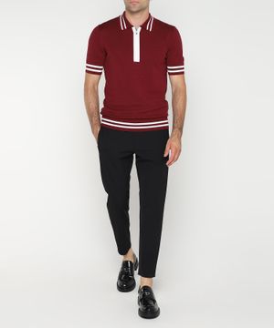 Monogrammed jacquard polo shirt