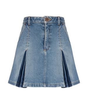 Denim pleated mini skirt