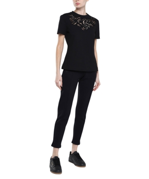Elastic high-waist leggins