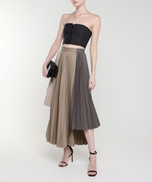 Pleated skirt with asymmetric design