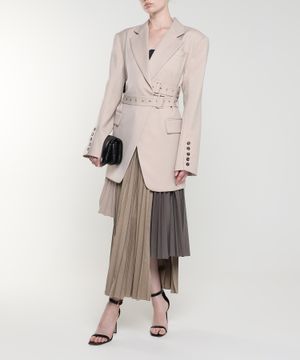 Long sleeve blazer with belted waist