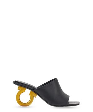 Elina logo heels design mules