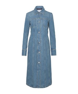 Denim long-sleeve midi dress