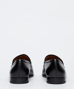 Leather loafer with logo detail