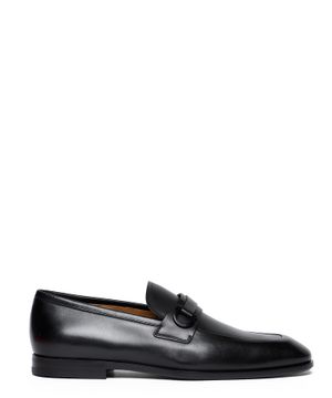 Leather loafer with logo detail