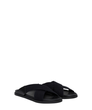 Logo detail cross upper design sandals