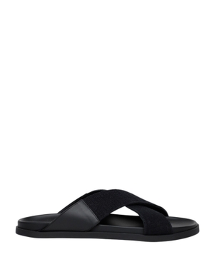 Logo detail cross upper design sandals