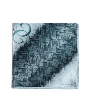 Logo print silk scarf