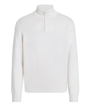 Button-front cashmere sweater