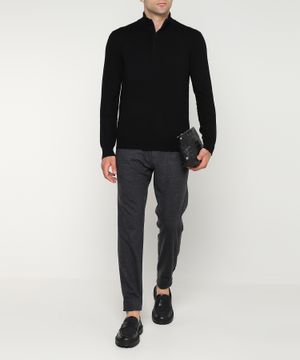 Cashmere zip fastening neck sweater