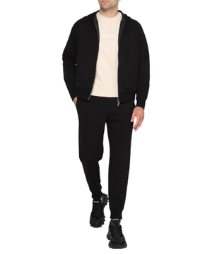 Zip-up wool cardigan with hood