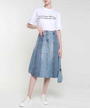 Denim midi skirt