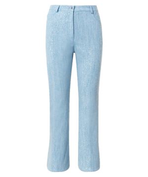 High-waist glitter effect jeans