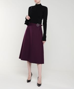 Belted high-waist skirt