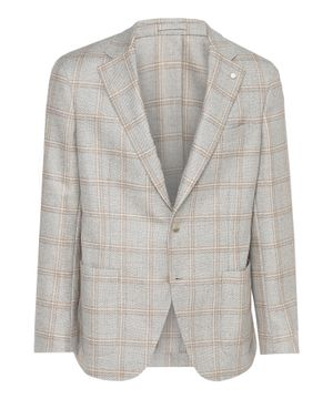 Checkered straight-fit blazer