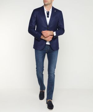 Straight-fit wool blazer