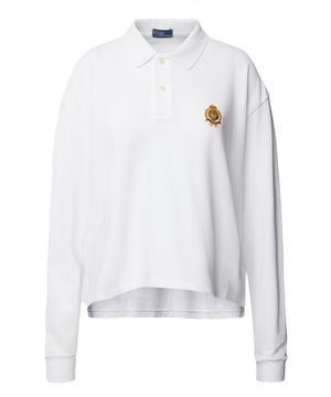 Embroidered long-sleeve polo