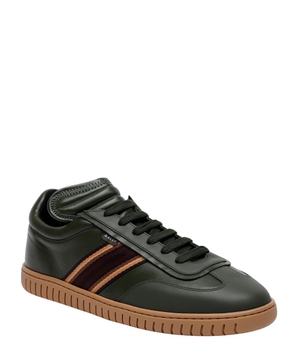 Logo detail leather sneakers
