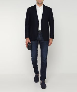 Straight-fit wool blazer