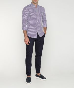 Straight fit shirt with long sleeves