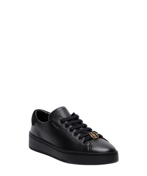 Logo detail leather sneakers