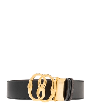 Leather belt with logo detail